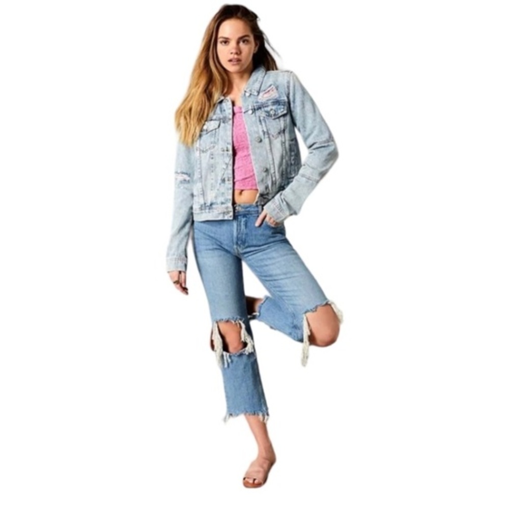 Free People We The Free Maggie Cropped Distressed Jeans 26